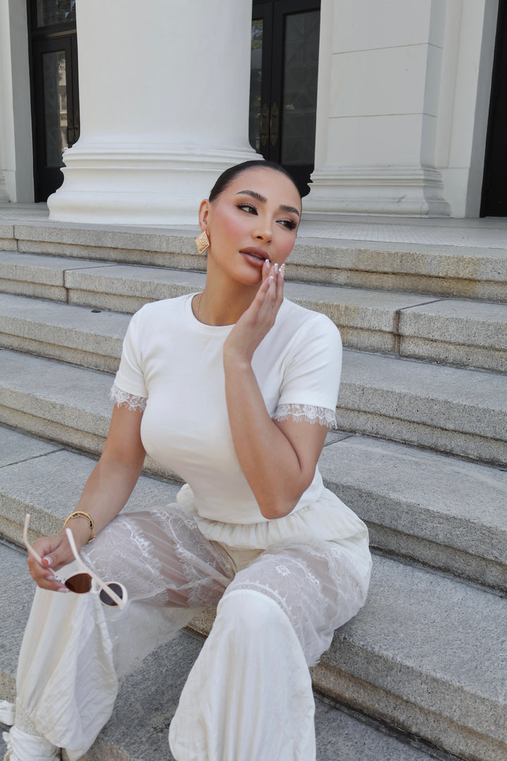 Nancy Lace Trim Tee