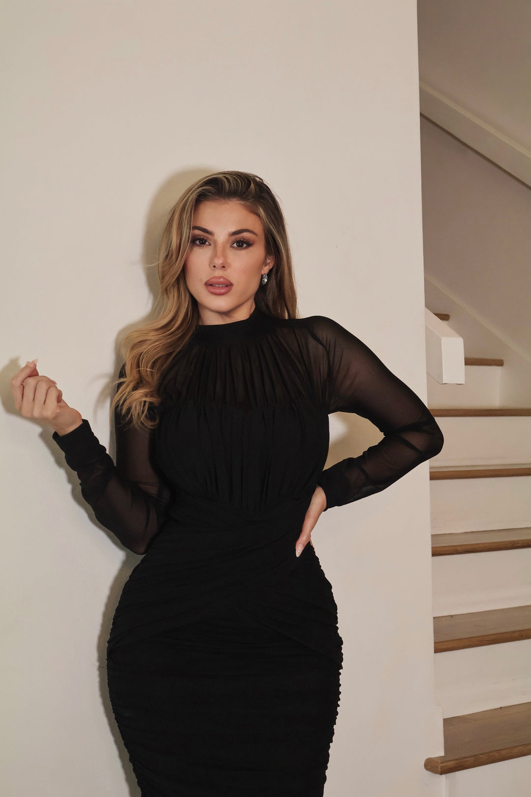 Lexie Mesh Dress - Black