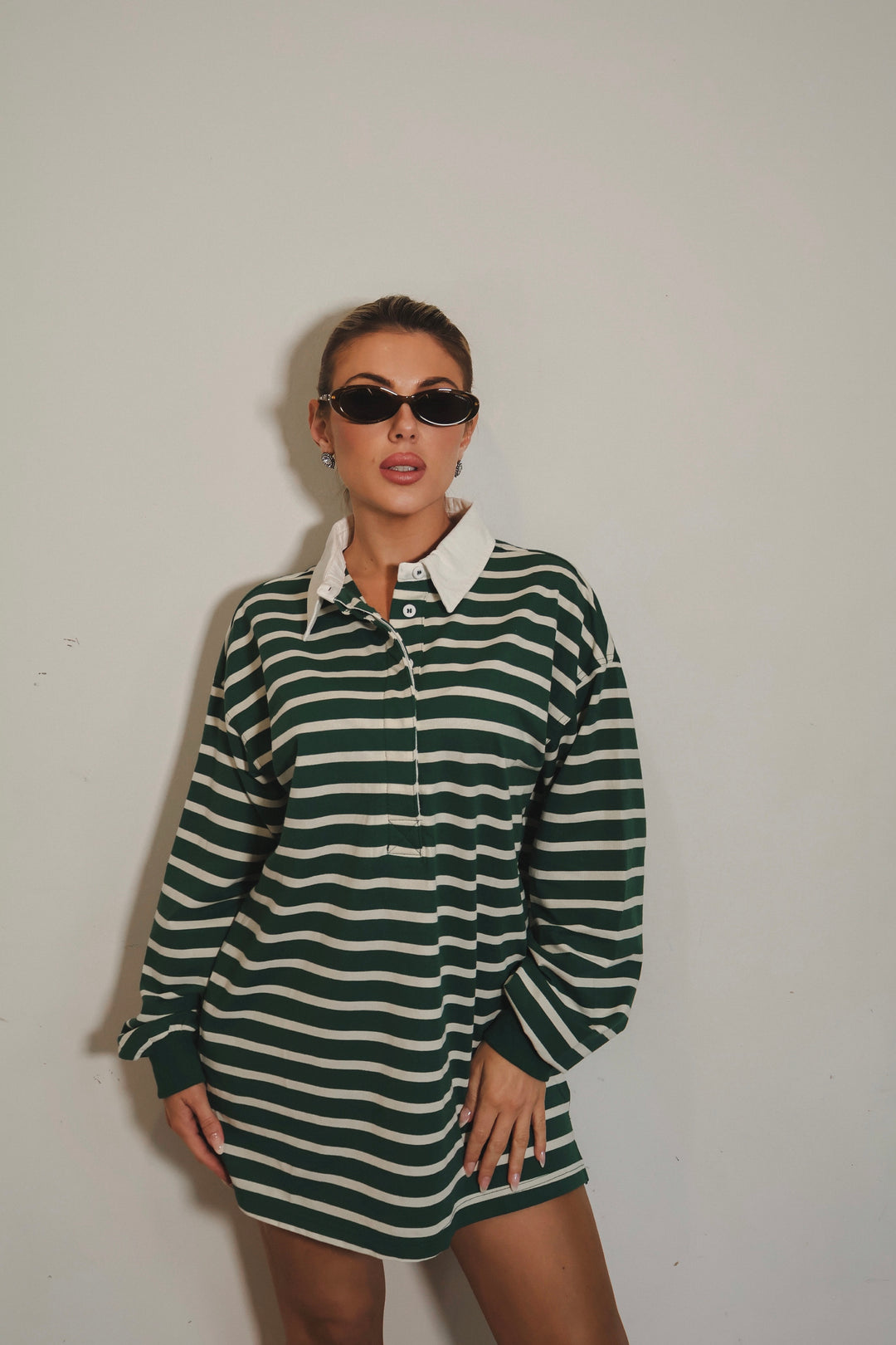 Kona Stripe Sweater Dress - Green