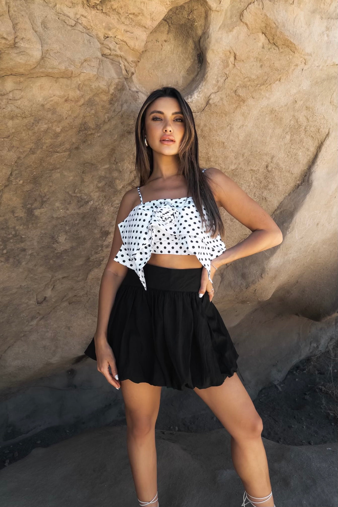 Pia Polkadot Crop Top