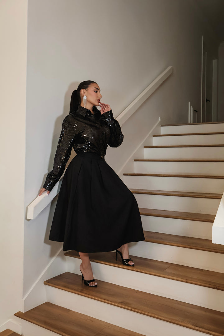 Joyce Sequin Button Up