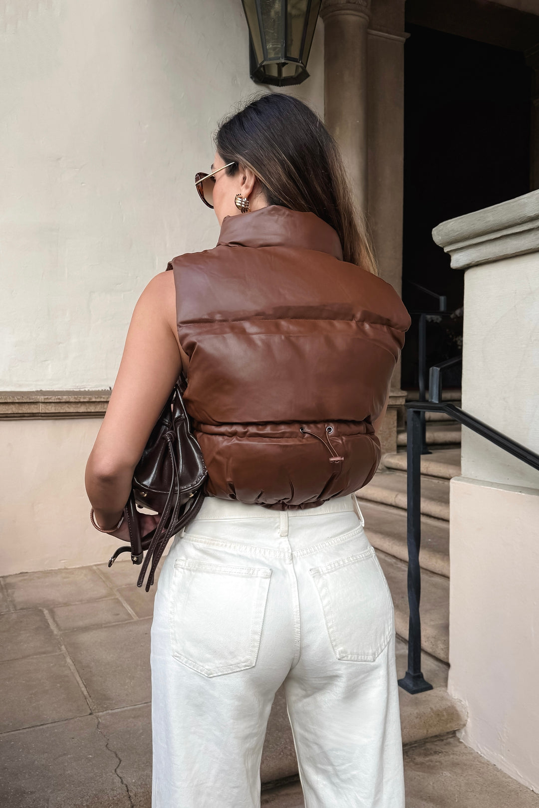 Candy Leather Puffer Vest