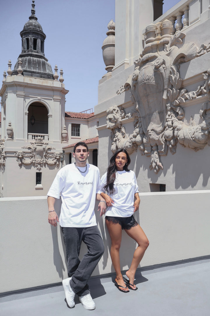 Reserved Unisex Embroidered T-Shirt - White