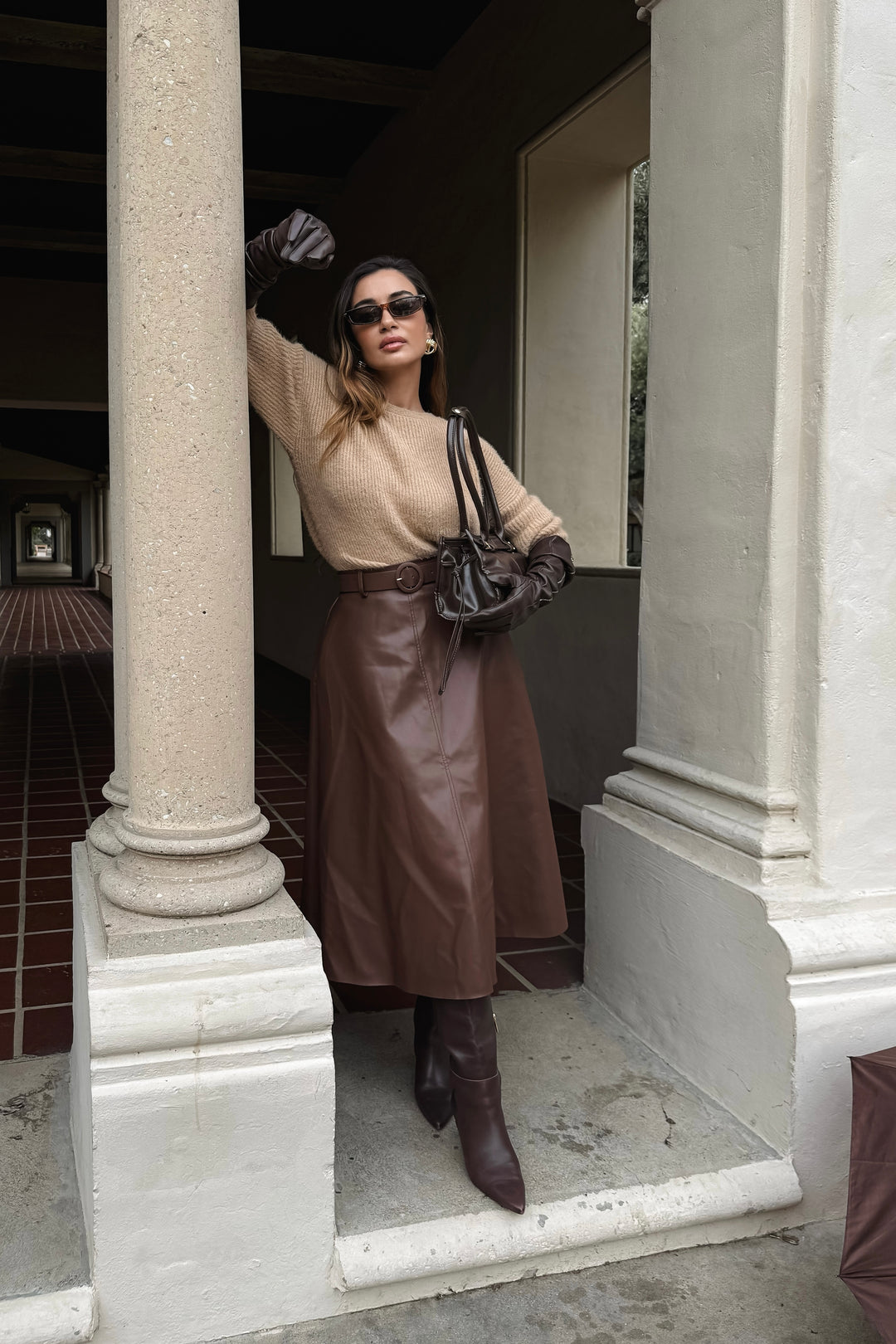 Cynthia Leather Maxi Skirt
