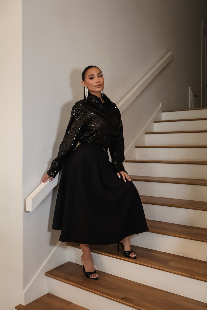 Joyce Sequin Button Up