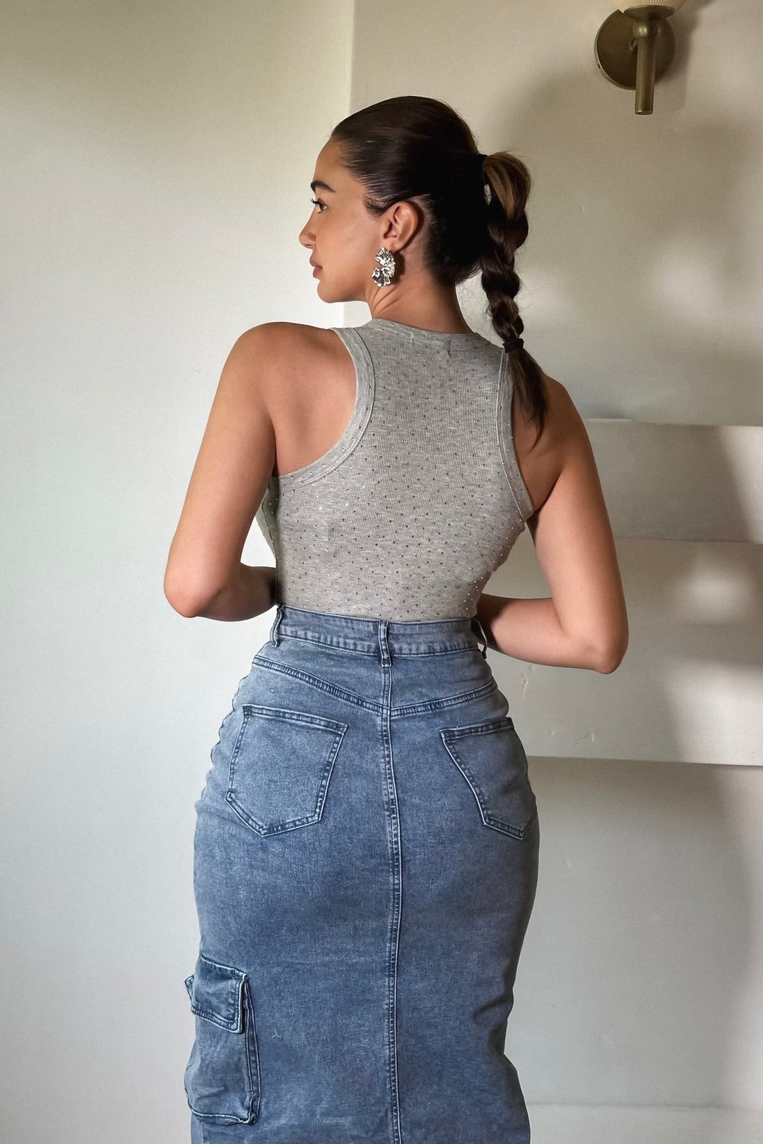 Mika Denim Cargo Skirt