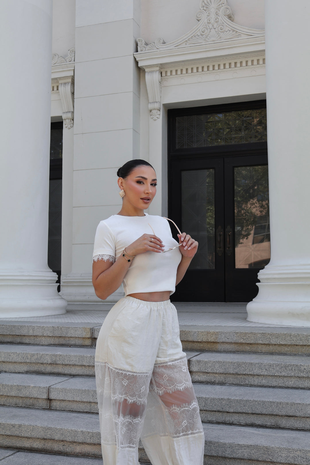 Nancy Lace Trim Tee