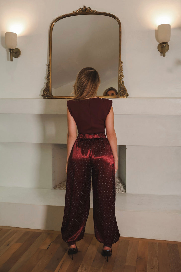 Elena Polkadot Satin Pants