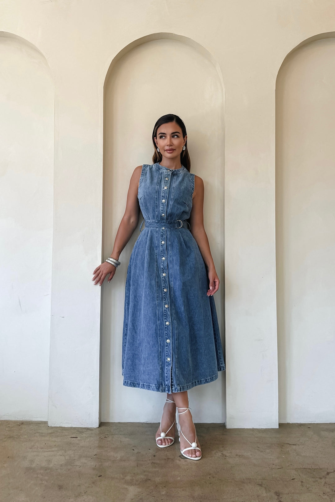 Amber Denim Maxi Dress