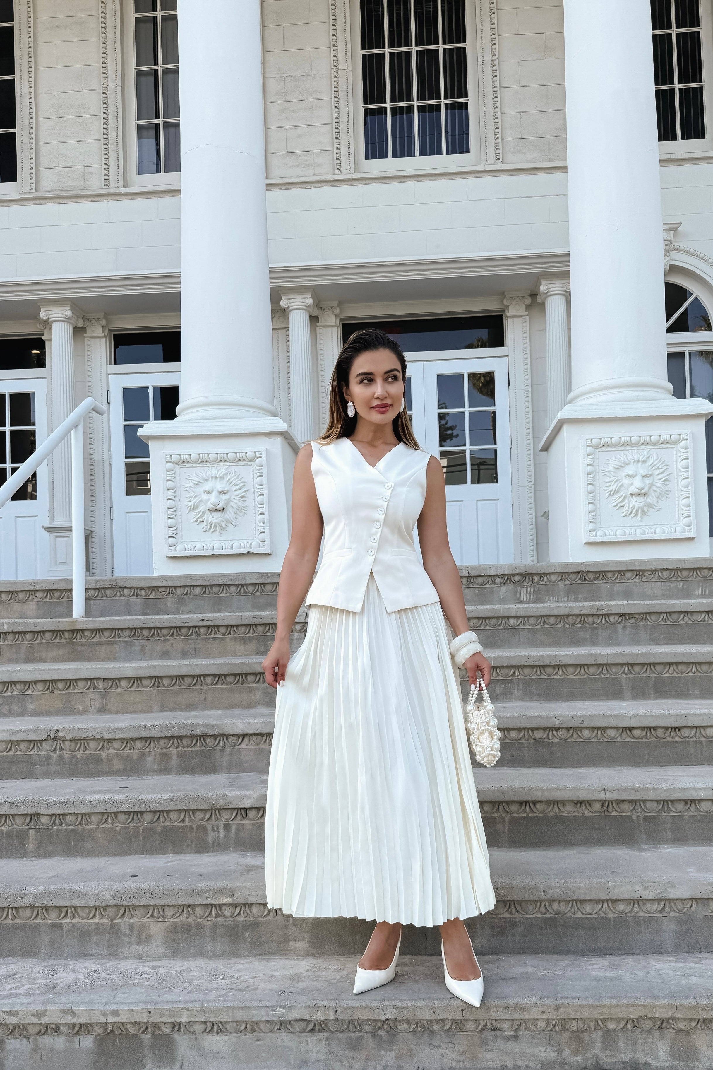 Iveet 2-Piece Vest + Skirt Set - Ivory – Zie Boutique