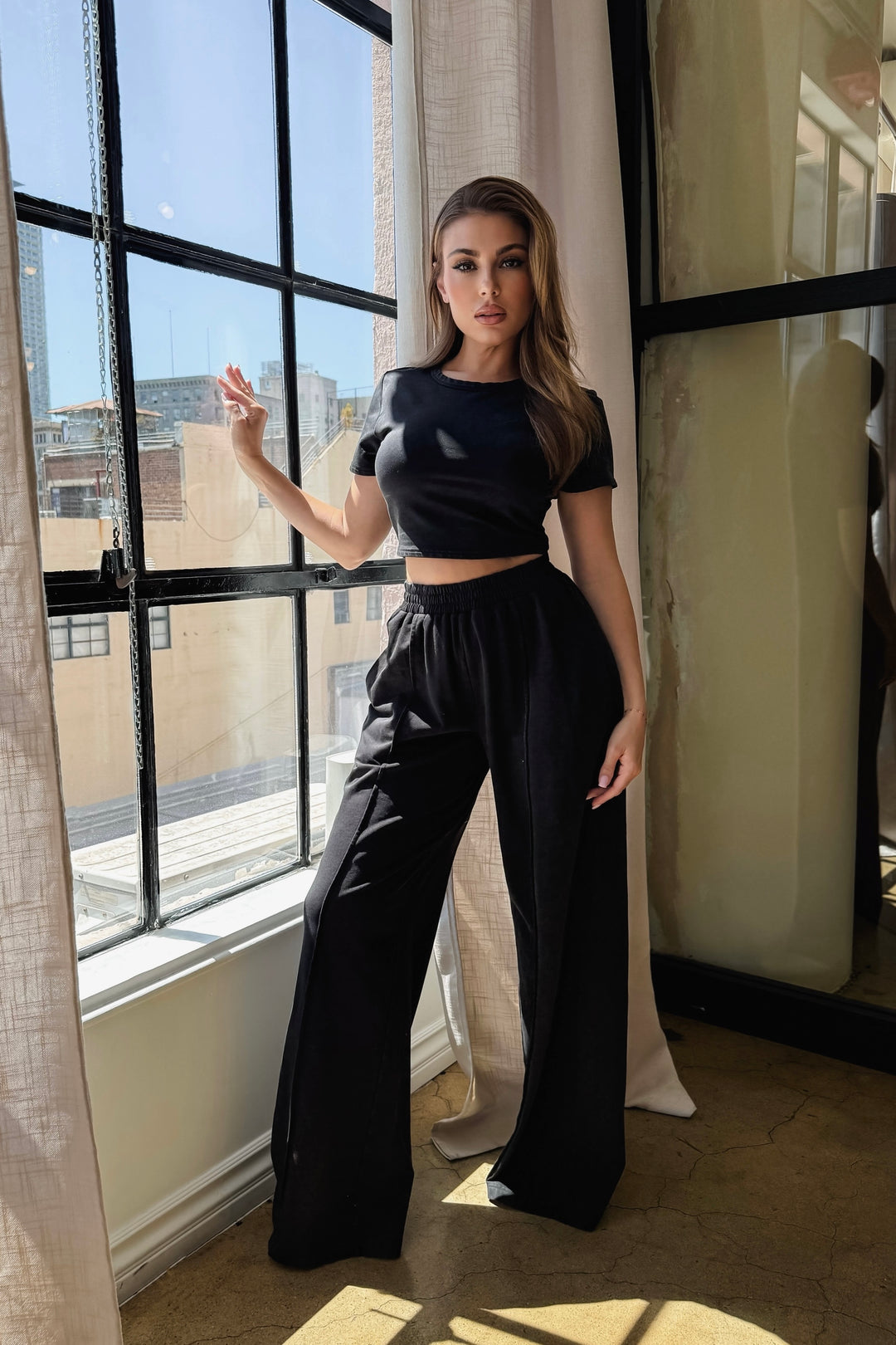 Donna 2-Piece Sweat Set - Black