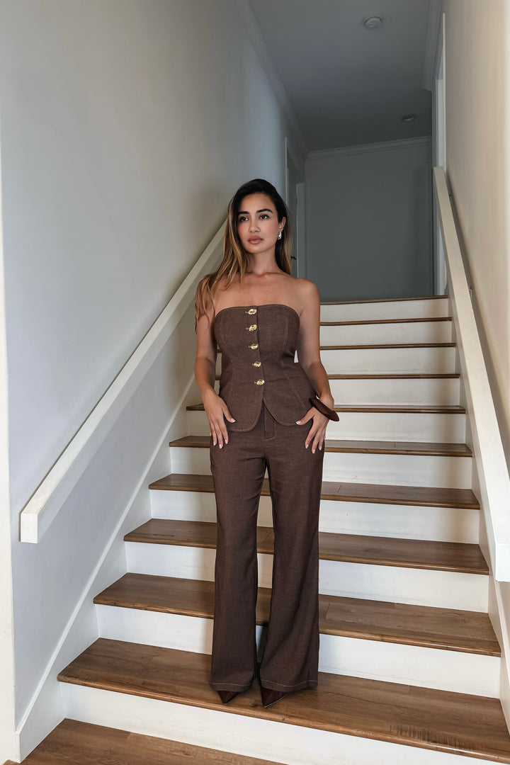 Amber Denim 2-Piece Pants Set