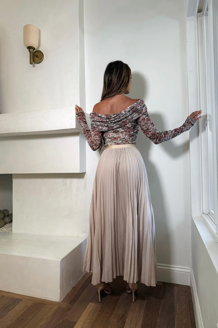 Heather Off Shoulder Floral Bodysuit