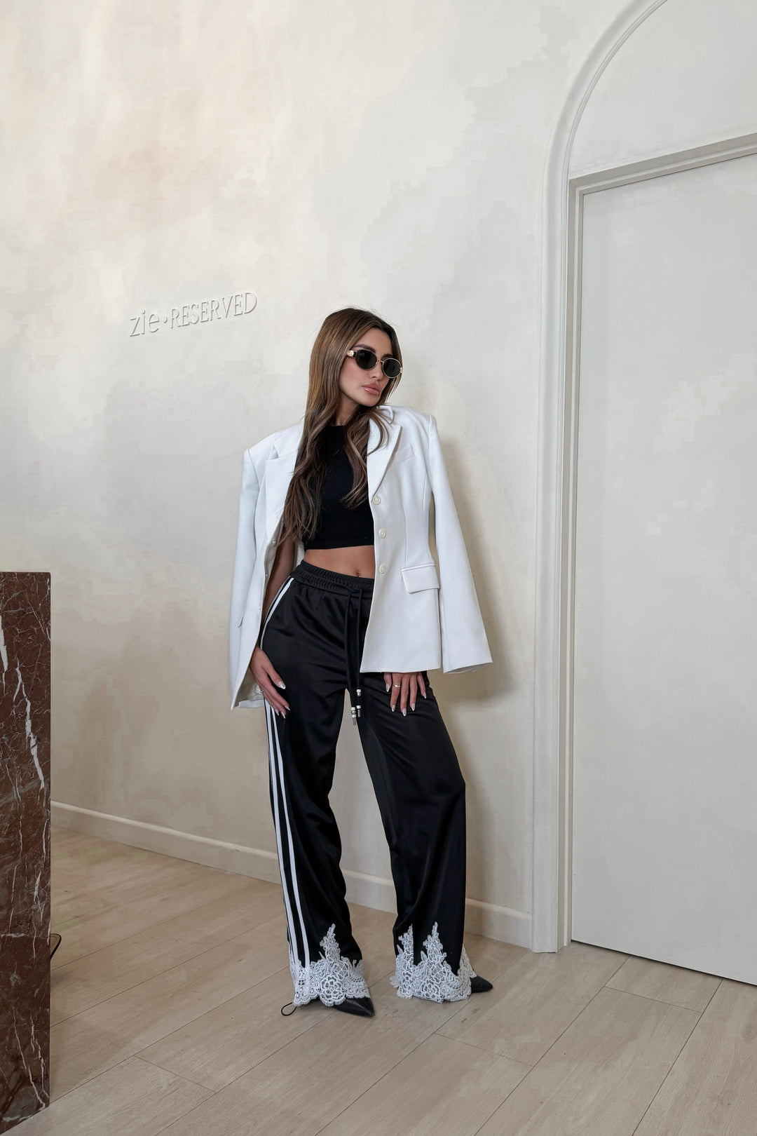 Nare Stripe + Lace Track Pants