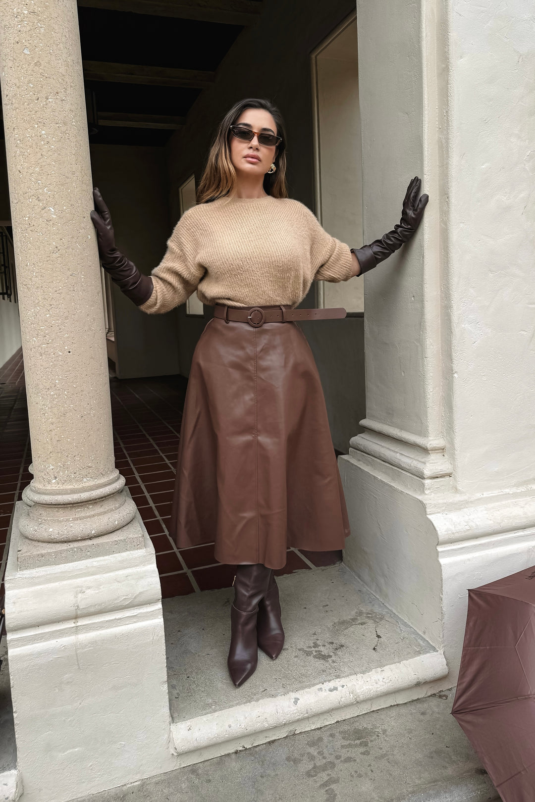 Cynthia Leather Maxi Skirt