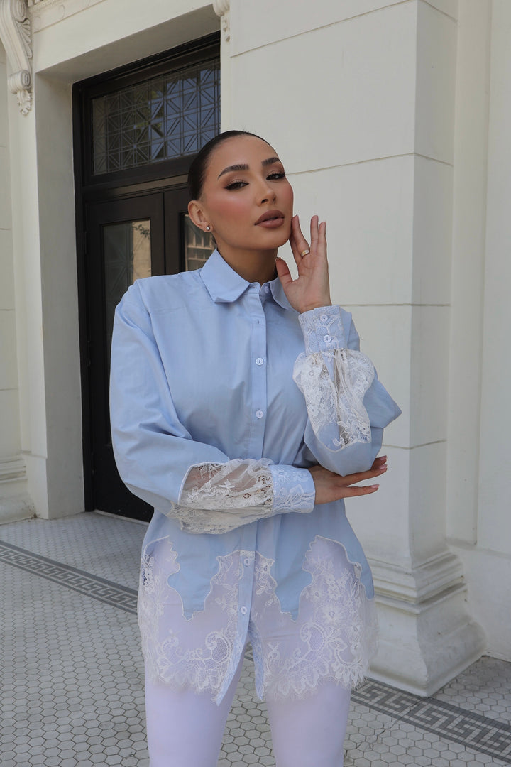 Jen Lace Button Up