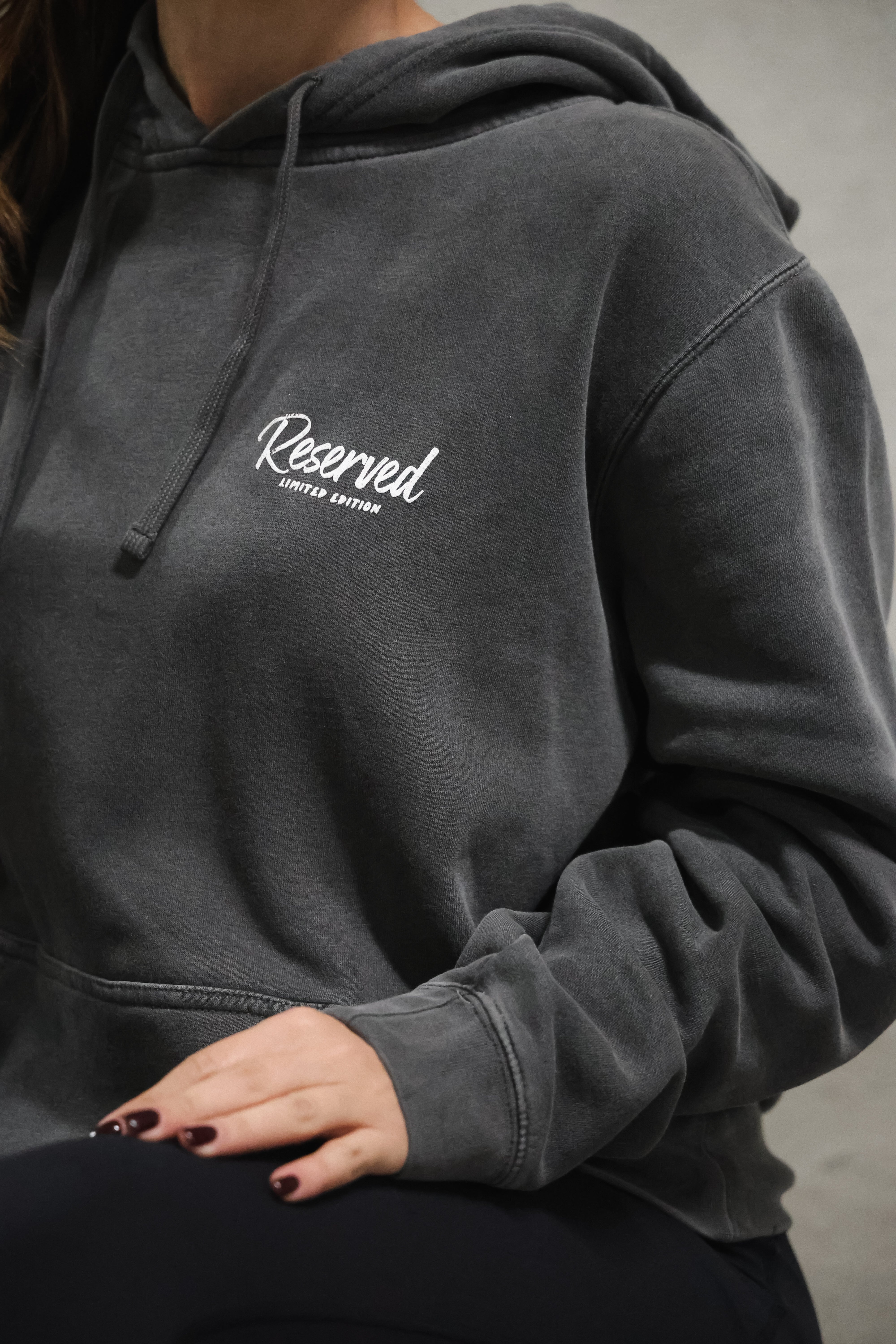 トップス DWS TOWN SWEATSHIRTS charcoal XXL Women's Tall Wearever Cross-Over Garment Dyed Hoodie