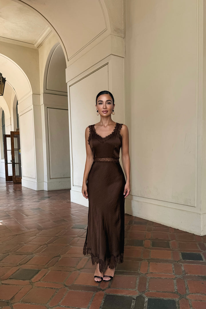 Cassidy Satin + Lace Dress