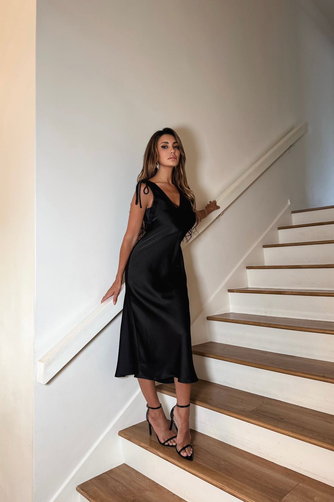 Kendra Satin + Lace Dress