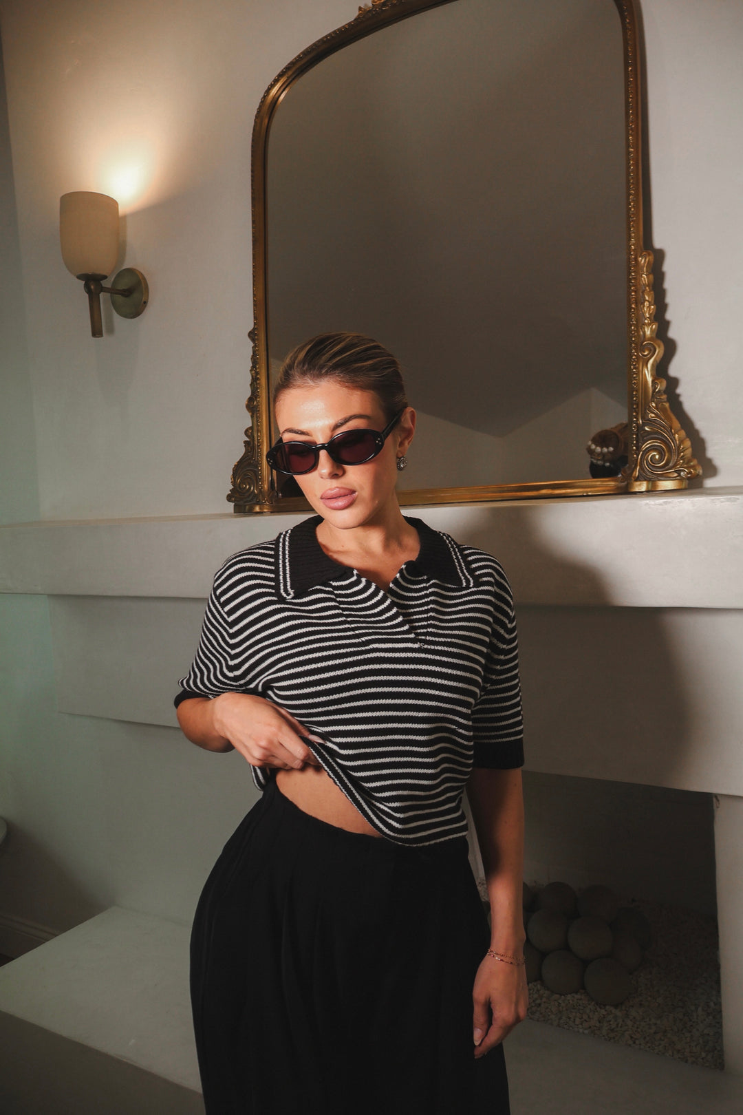 Andy Stripe Knit Sweater Top