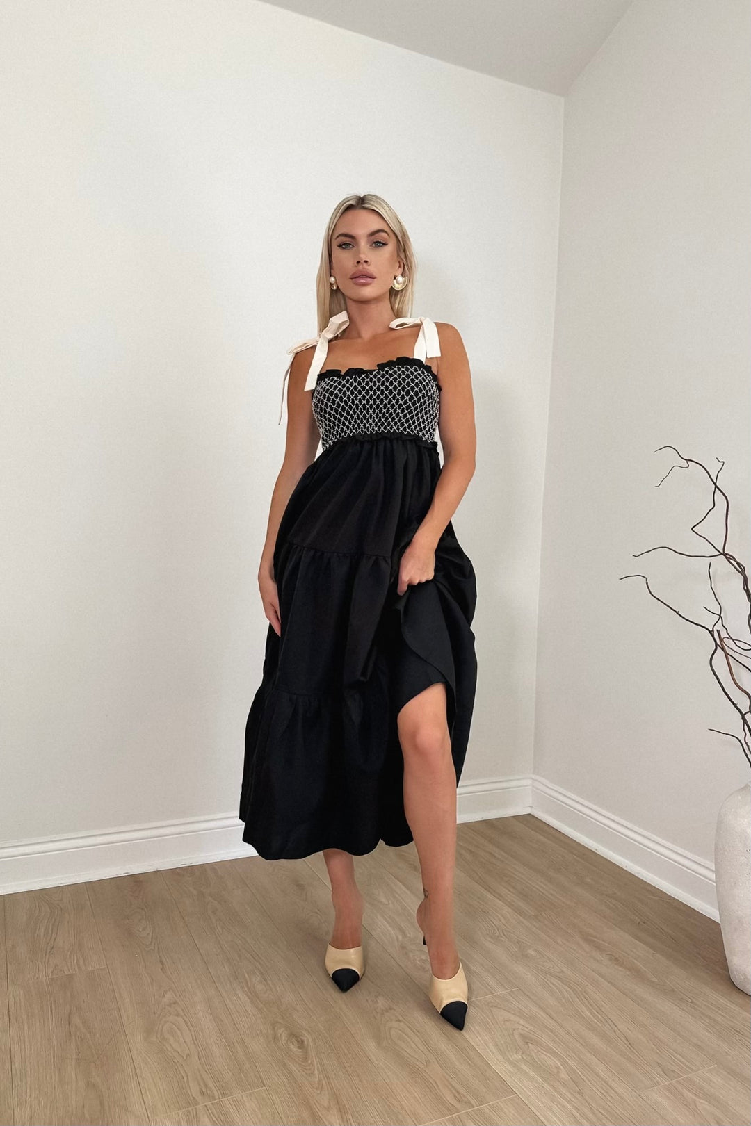 Alana Bow Sleeve Maxi Dress