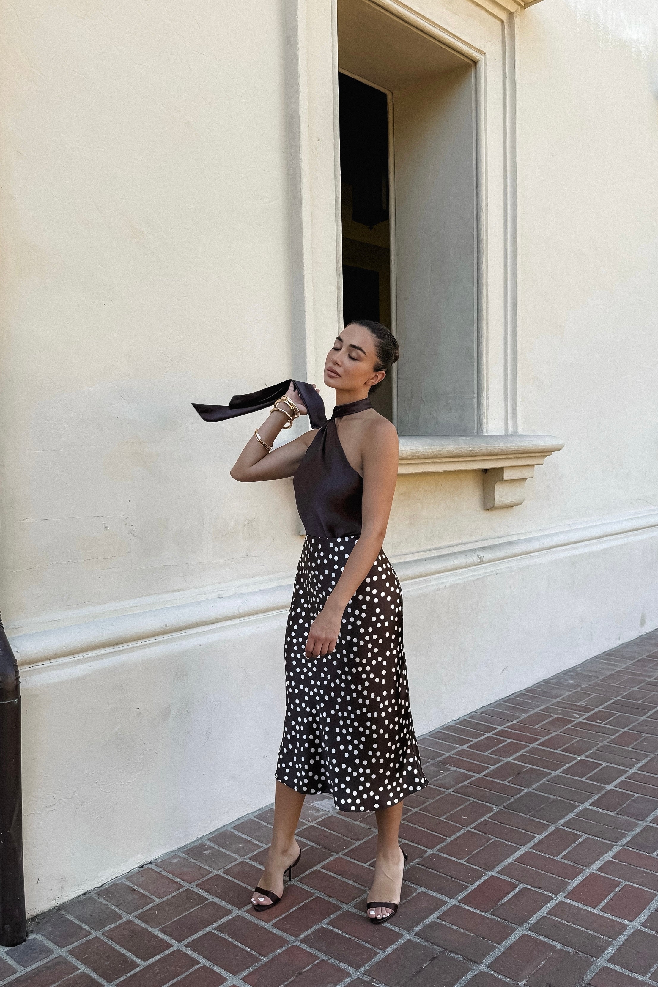 Susan Polkadot Satin Skirt – Zie Boutique