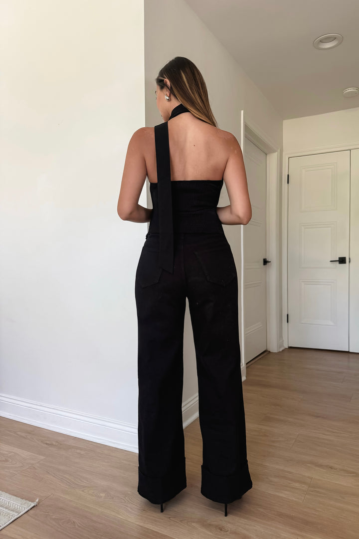 Katarina Choker Vest Top - Black