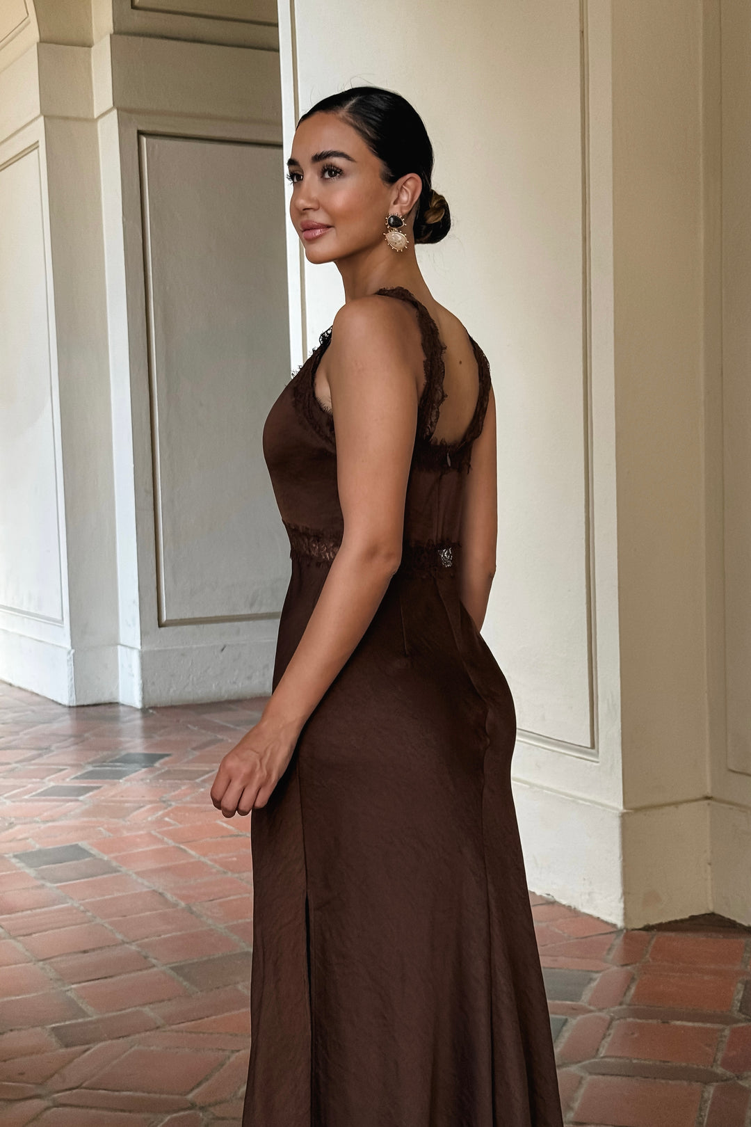 Cassidy Satin + Lace Dress
