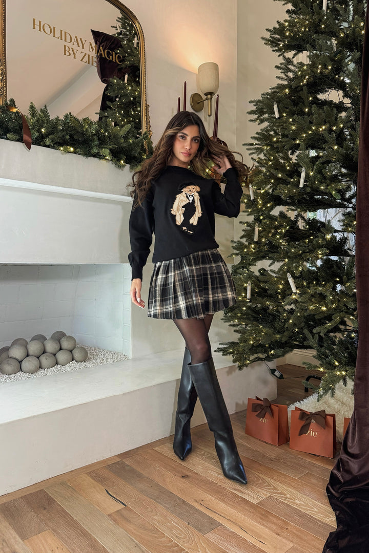 Luisa Plaid Pleated Skirt