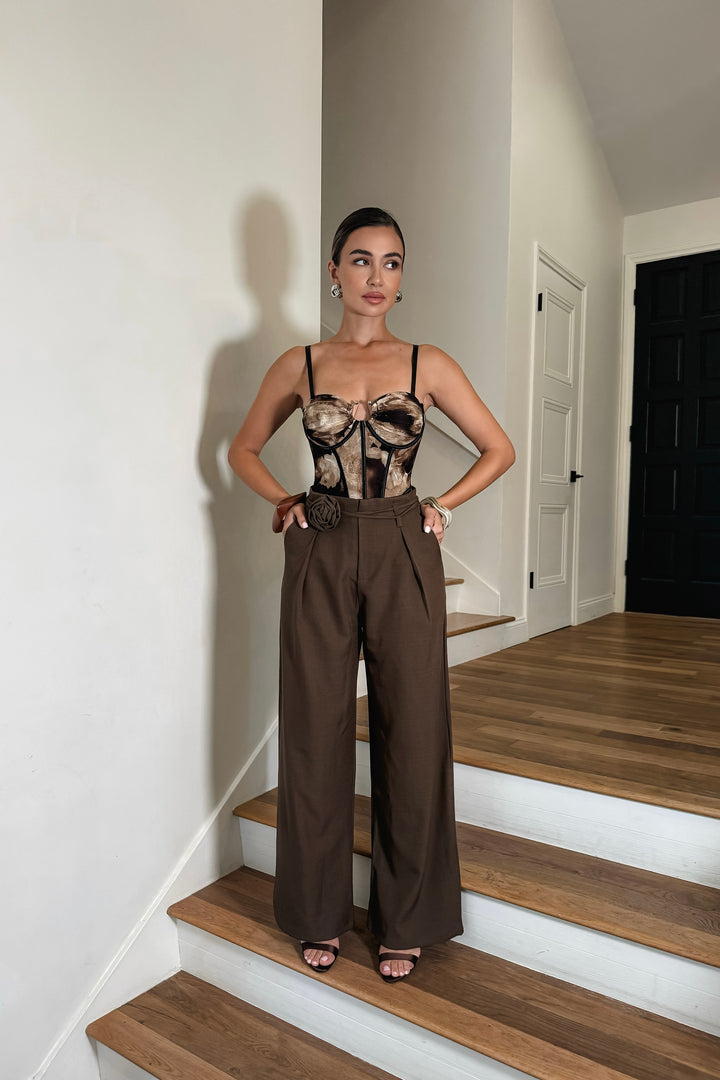 Jacey Flower Belt Trousers