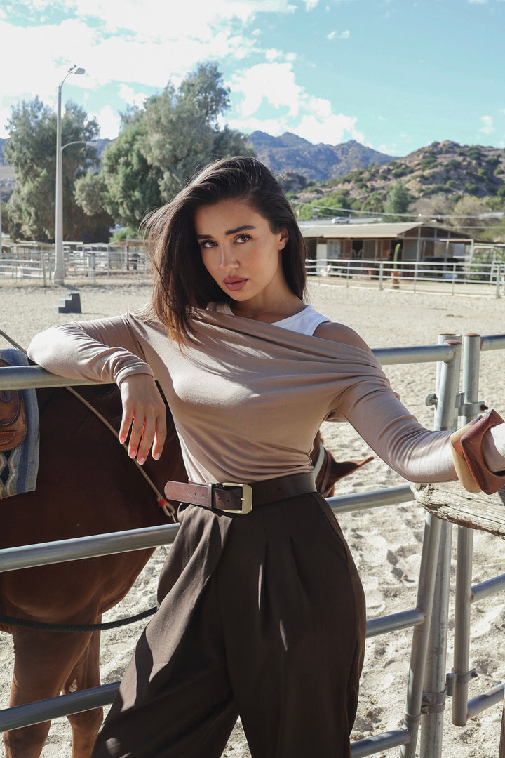 Desi Double Layer Top - Nude