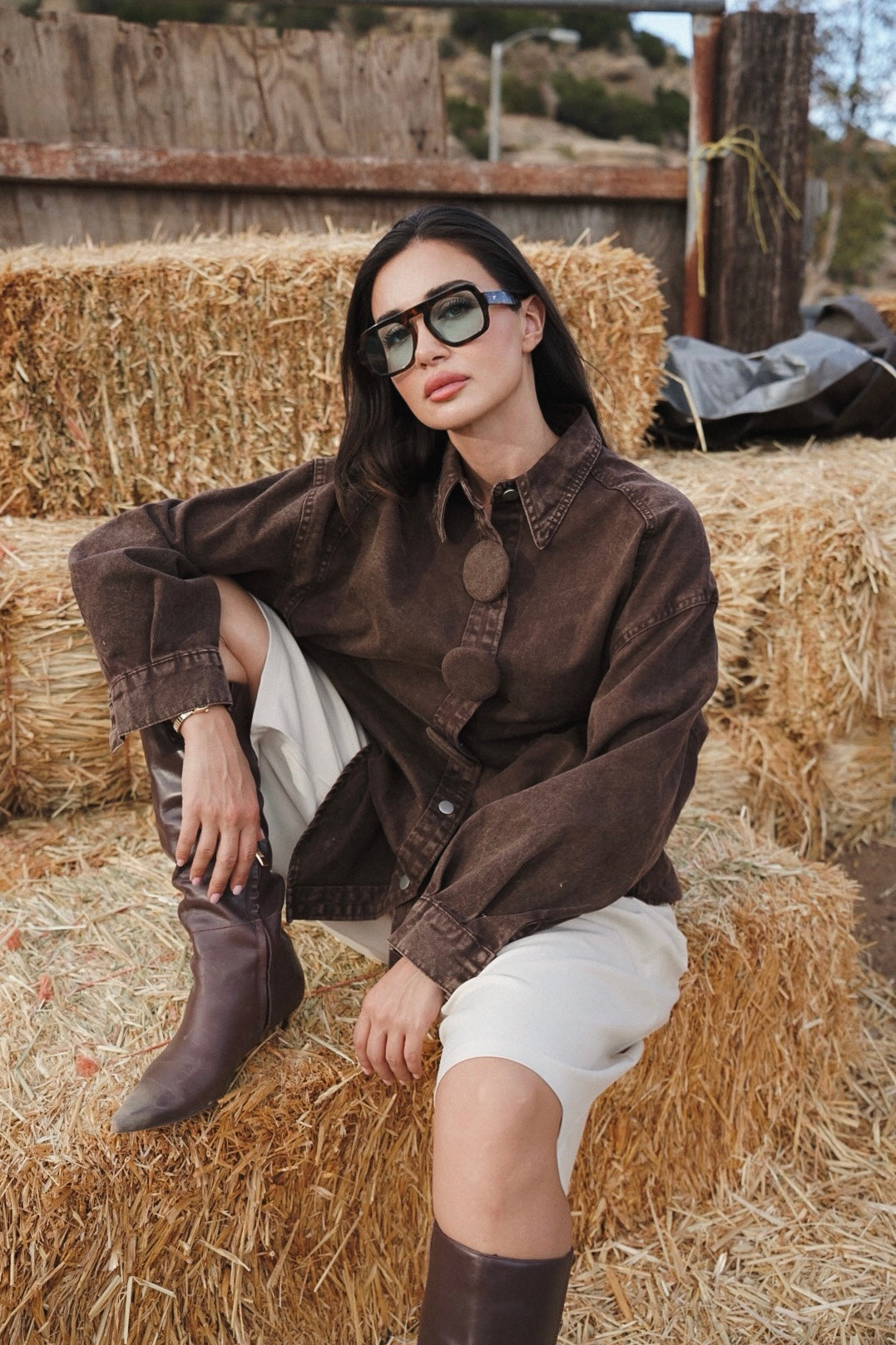 Leyla Denim Button Up