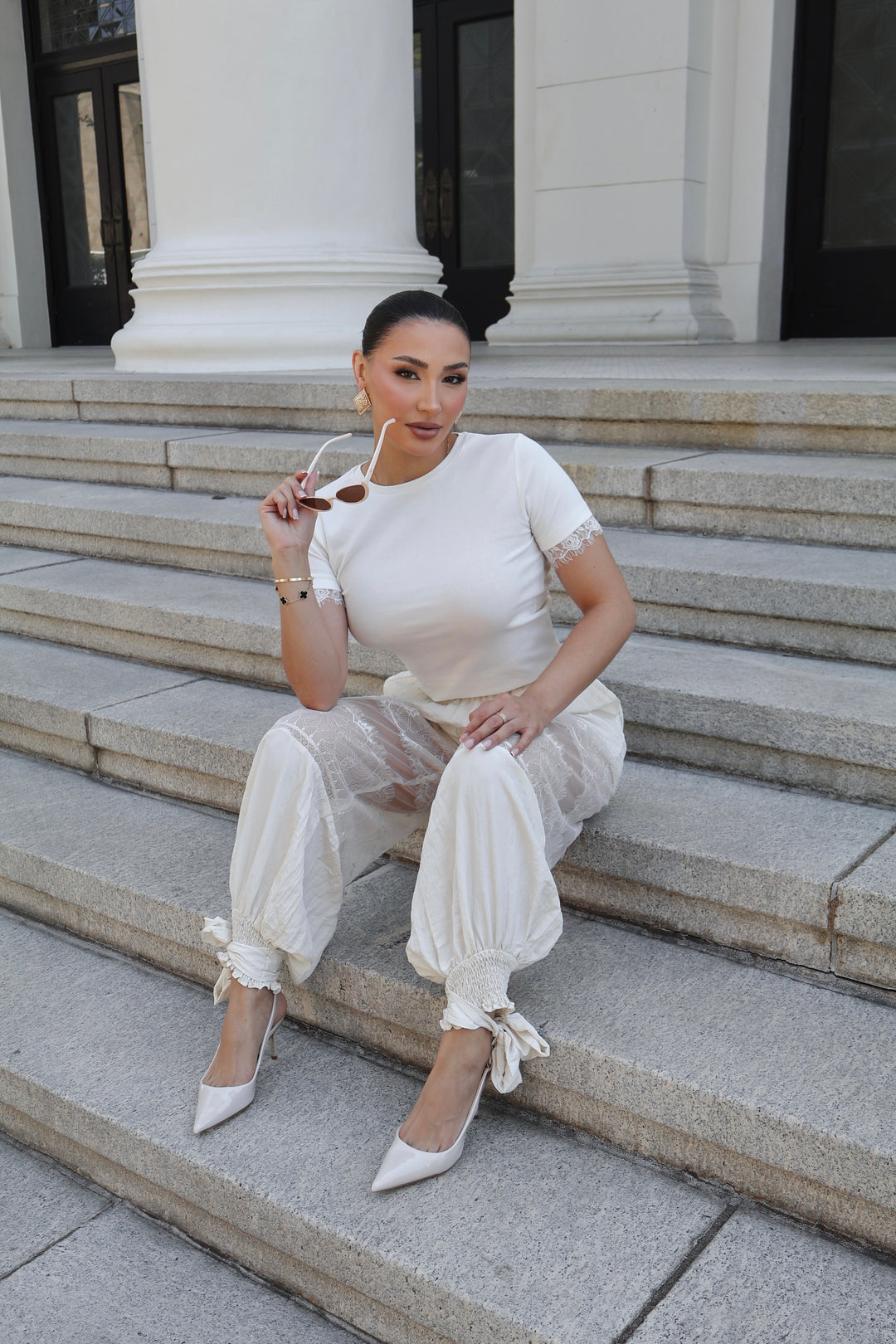 Sandy Parachute Pants - White