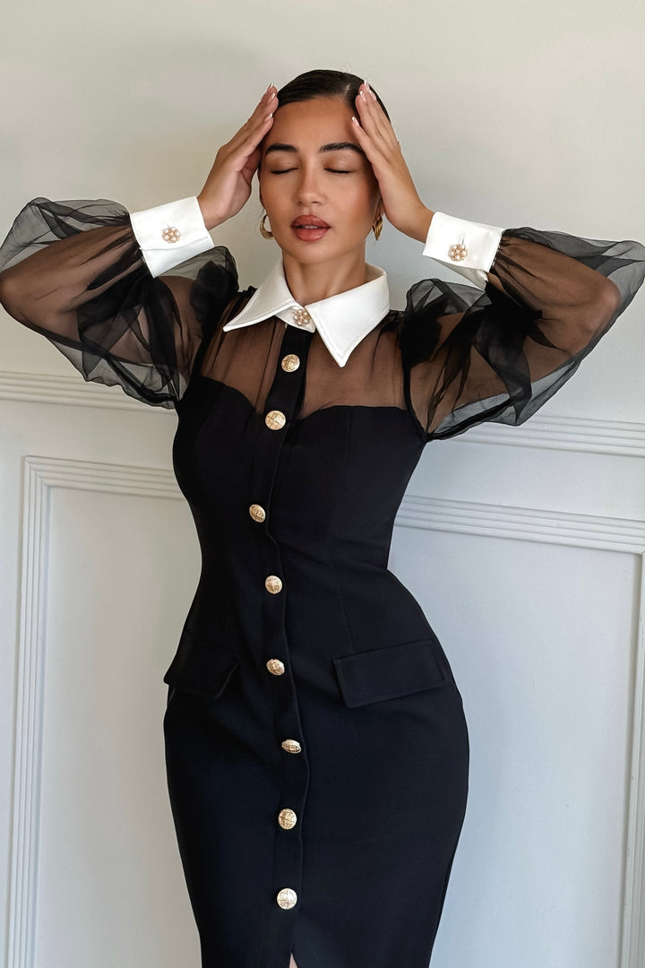 Quiana Mesh Sleeve Dress