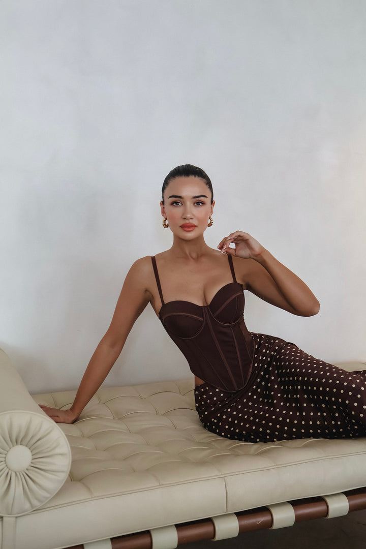 Ellie Polkadot Satin Skirt