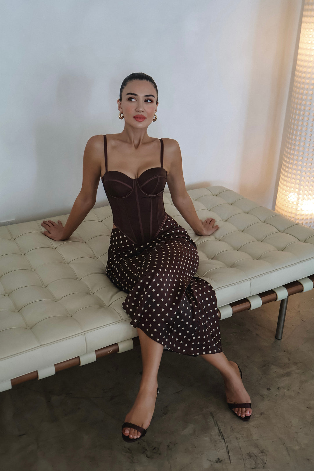 Ellie Polkadot Satin Skirt