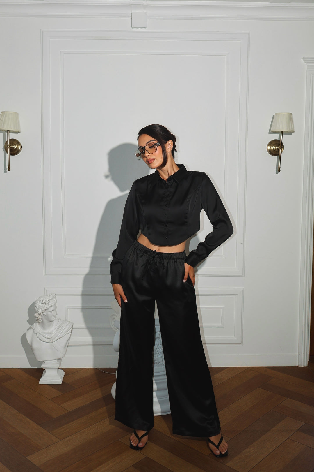 Jamie Satin Button Up