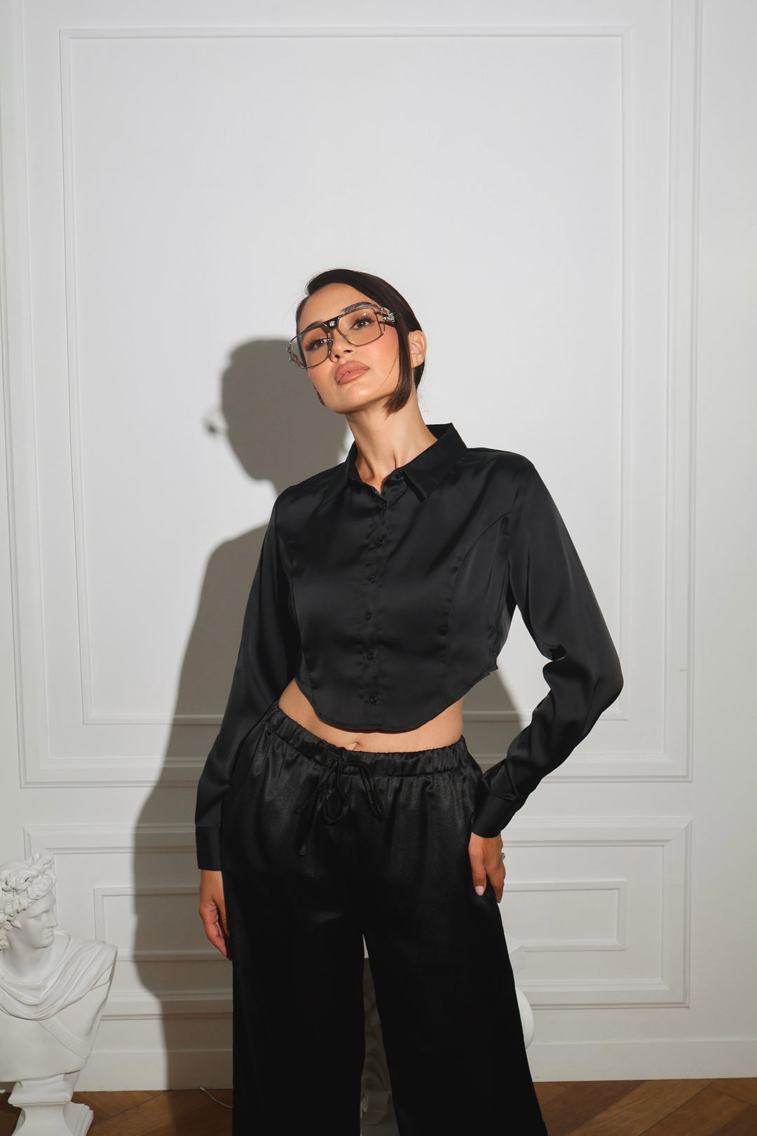 Jamie Satin Button Up