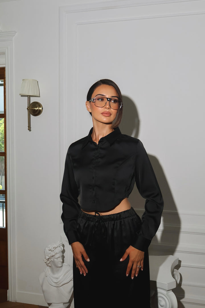 Jamie Satin Button Up