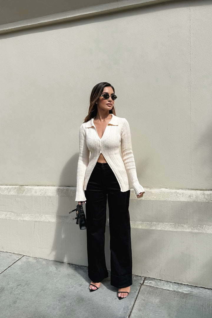 Logan Knit Button Up Top