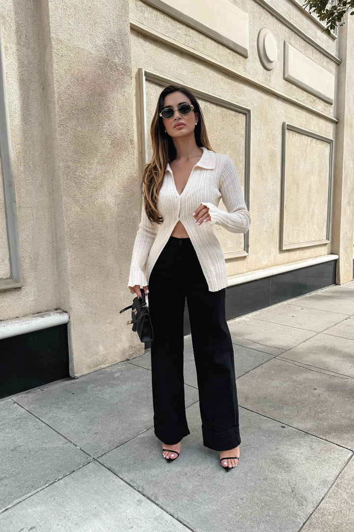 Logan Knit Button Up Top