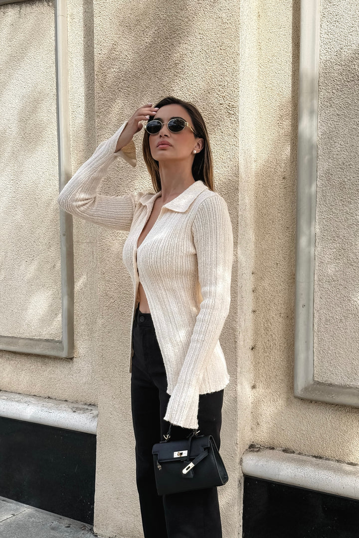 Logan Knit Button Up Top