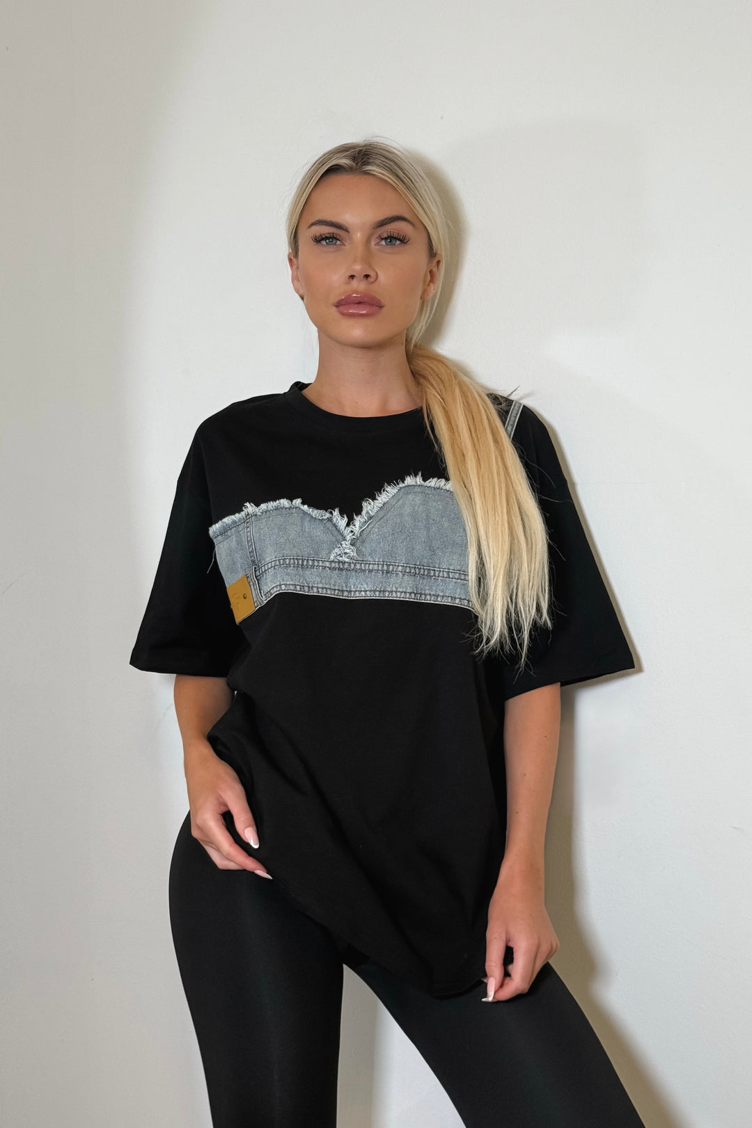 Nora Denim Tee - Black