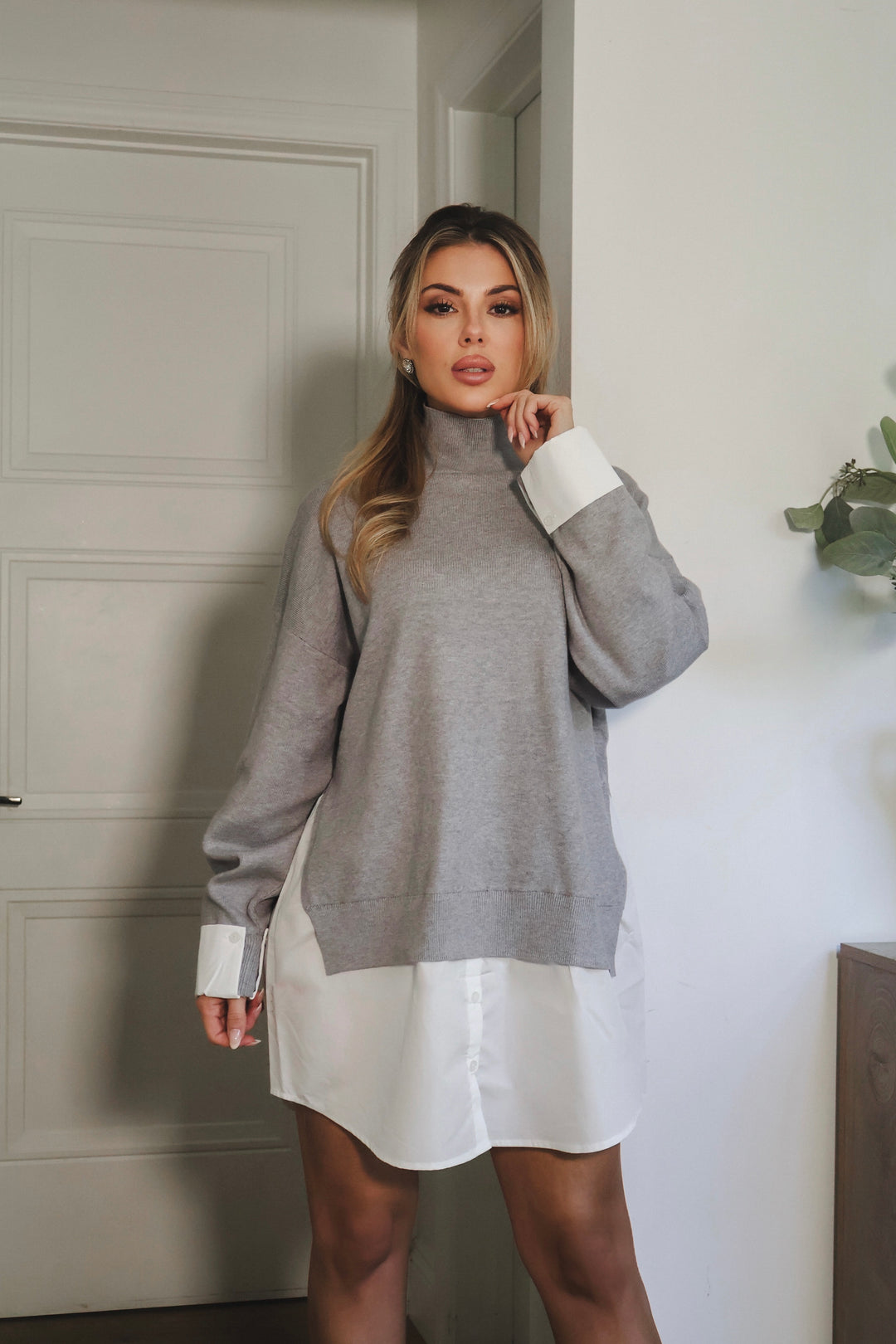 Allana Sweater Dress - Grey