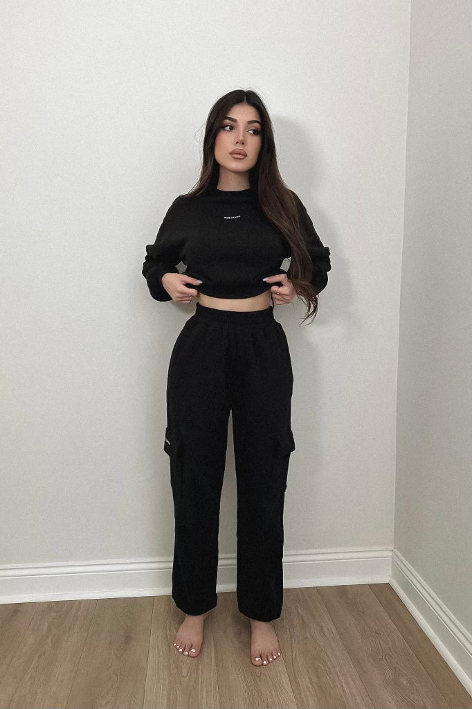 RESERVED French Terry Cargo Sweat Set - Onyx