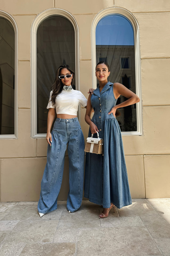 Aggie Denim Maxi Dress