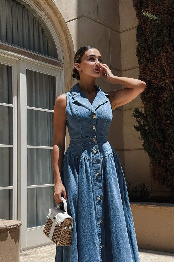 Aggie Denim Maxi Dress