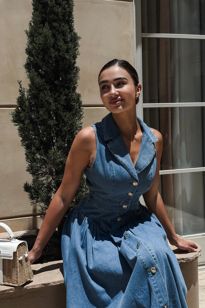 Aggie Denim Maxi Dress