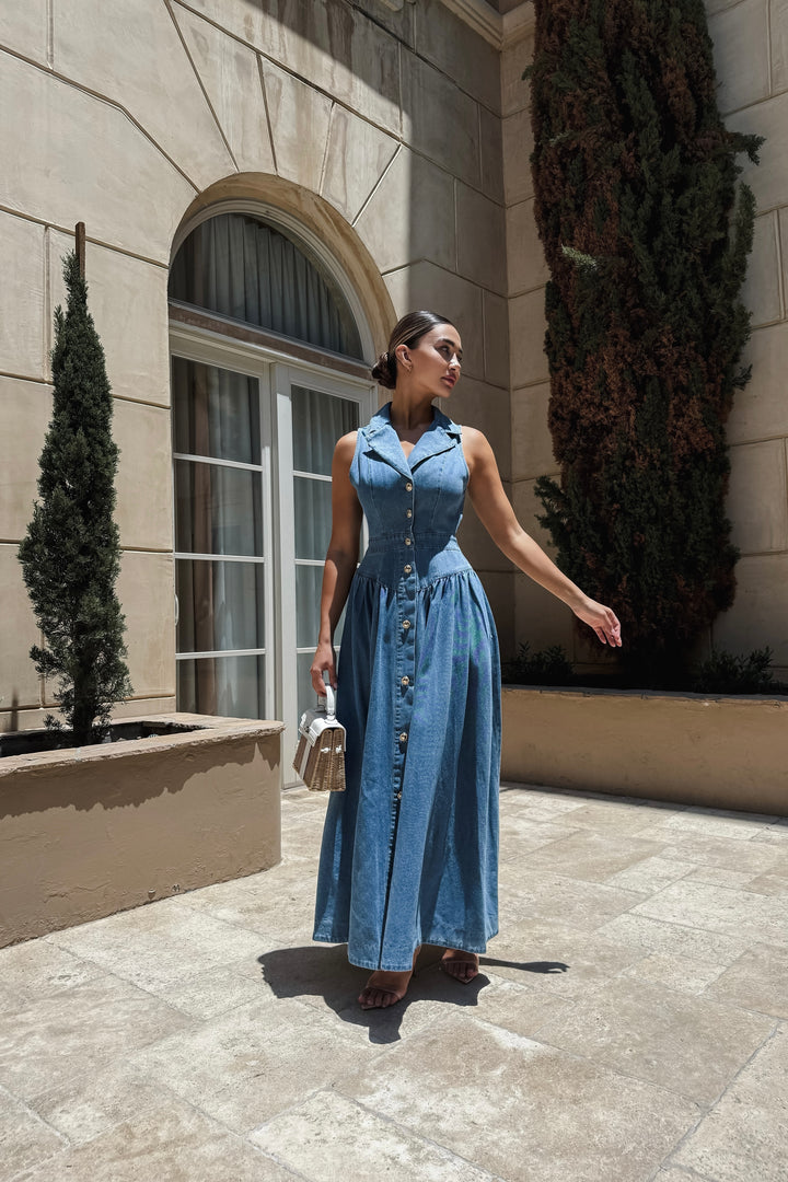 Aggie Denim Maxi Dress