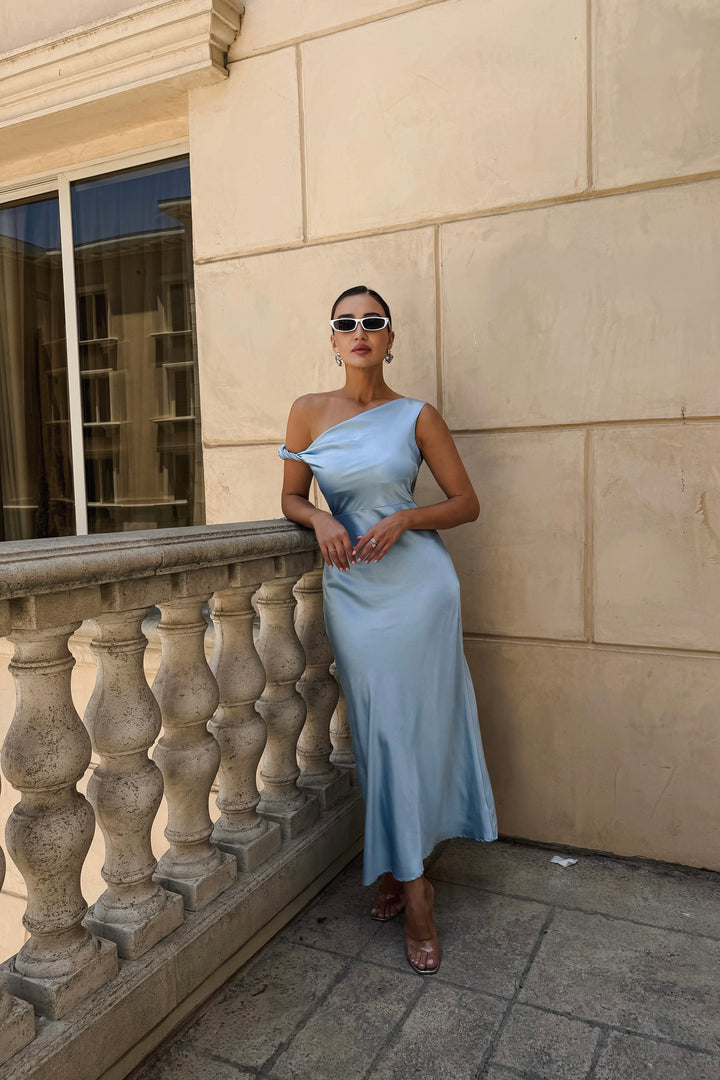 Andy Satin Off Shoulder Dress